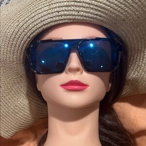 Elegant Black and Blue Sunglasses